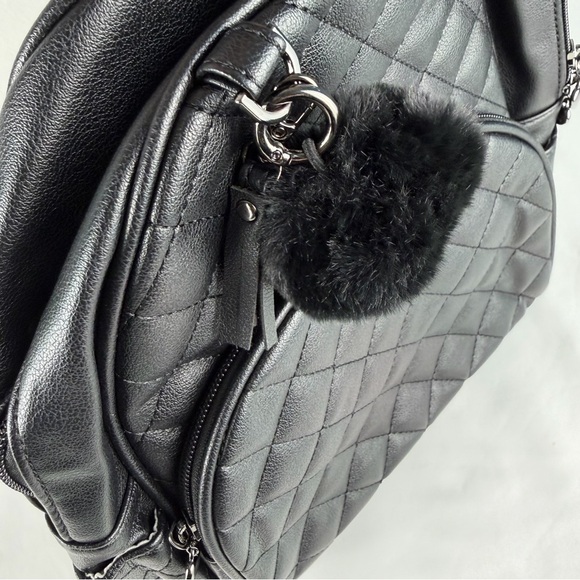 NWT ECOSUSI Mini Backpack Women PU Leather Black Backpack - Picture 5 of 10